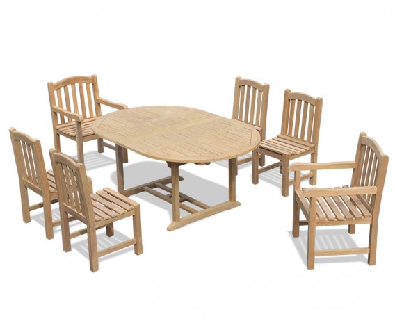 Oxburgh 6 Seater Double Leaf Extending Table with Gloucester Chairs