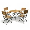 Café 4 Seater Square 80cm Table and Side Chairs Set - Raven Black