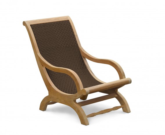 Verona Garden Lounge Chair, Teak and Rattan