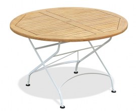 Café White Round Folding Bistro Table - 1.2m