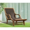 Teak and Rattan Sun Lounger