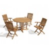 Berwick 1.2m Octagonal Gateleg Table and 4 Cannes Folding Armchairs Set