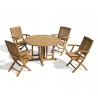 Berwick 1.2m Round Gateleg Table and 4 Cannes Folding Armchairs Set