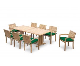Rectory 8 Seater Teak 2.25 x 0.9m Table and Antibes Chairs