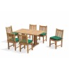 Rectory 6 Seater Teak 1.5m Rectangular Table and York Side Chairs Set