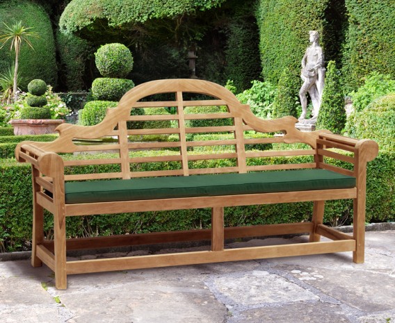 Lutyens-Style 4 Seater Teak Garden Bench - 1.95m