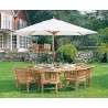 Orion 8 Seater Round Teak Garden Table and Chairs Dining Set