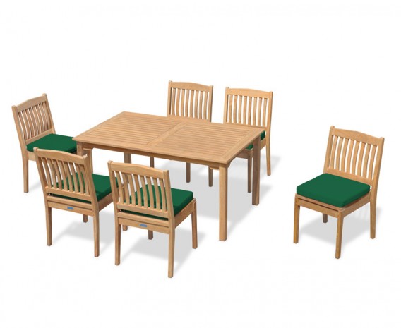 Hampton 6 Seater Rectangular 1.5m Dining Set with Winchester Chairs