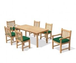 Hampton 6 Seater Rectangular 1.5m Dining Set with York Chairs