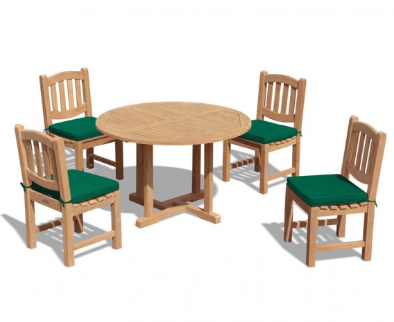 Sissinghurst 4 Seater Round 1.2m Dining Set with Kennington Chairs