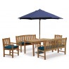 Hampton 1.5m Rectangular Table with 2 Gloucester Benches and 2 Chairs