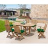 Oxburgh Curzon Single Leaf Extending Table & 6 Palma Folding Chairs