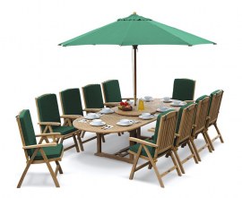 Teak 10 Seater Garden Dining Set