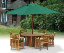 Richmond 6 Seater Round Teak Garden Dining Set