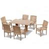 Rectory 6 Seater Teak 1.5m Rectangular Table and Cannes Chairs Set