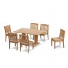 Rectory 6 Seater Teak 1.5m Rectangular Table and Winchester Chairs Set