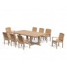 Winchester 8 Seater Teak 2.6m Rectangular Table with Cannes Armchairs