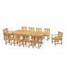 Winchester 8 Seater Teak 2.6m Rectangular Table with Windsor Armchairs and Side Chairs