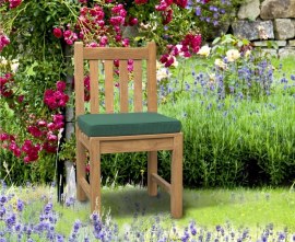 Teak Garden Dining Side Chair with Cushion