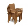 2.6m Teak Table and 6 Rattan Chairs Set