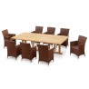 Winchester 8 Seater Teak 2.6m Rectangular Table with Verona Chairs
