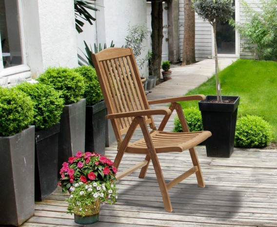 Tewkesbury Teak Outdoor Recliner Chair