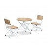 Café 2 Seater Round 80cm Table and Side Chairs Set - Satin White