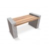 Granite and Teak Backless Bench