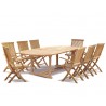 Oxburgh 8 Seater Teak Extending Table with Folding Armchairs