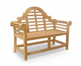 Lutyens-Style Teak Garden Bench - High Back - 1.35m