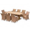 Rectory 8 Seater Teak 2.25 x 0.9m Table and Verona Loom Weave Chairs