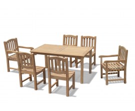 Hampton 6 Seater Rectangular 1.5m Dining Set with Kennington Chairs