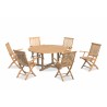 Sissinghurst 6 Seater Round 1.5m Dining Set with Oxburgh Armchairs