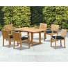 Winchester 6 Seater Teak 1.5m Rectangular Table with Antibes Armchairs