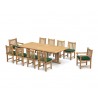 Large Teak Outdoor Dining Set | Rectangular Dining Table & Dining Armchairs