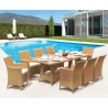 Verona 8 Seater Rattan Dining Set with 2.2m Rectangular Table