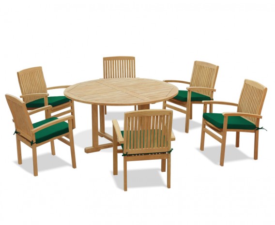 Sissinghurst 6 Seater Round 1.5m Dining Set with Cannes Armchairs