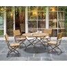 Café 4 Seater Round 1.3m Table and Side Chairs Set - Black