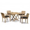 Lymington 4 Seater Square 1m Dining Set with Antibes Armchairs