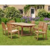 Oxburgh Double Leaf Extending Table with 6 Cannes Stacking Chairs