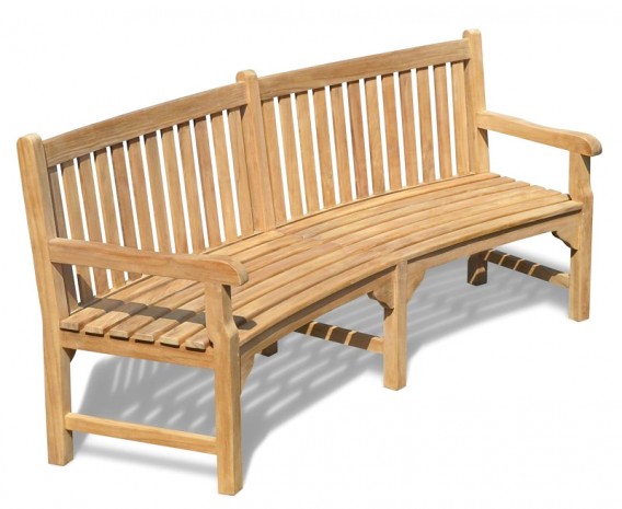 Curved Wooden Garden Bench