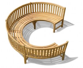 Marlow Teak 3/4 Curved Garden Bench