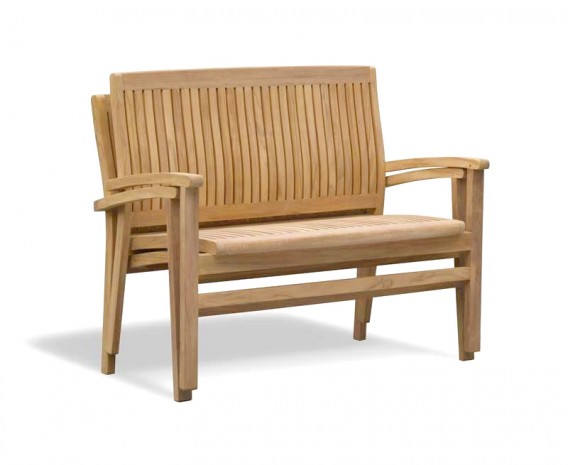 Cannes Teak Outdoor Stacking Bench - 1.2m