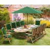 Oxburgh 10 Seater Teak 2-3m Extending Table with Tewkesbury Recliners