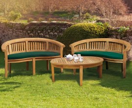 Apollo Banana Bench Conversation Set with Cotswold Coffee Table