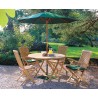 Lymington 4 Seater Round 1.2m Folding Dining Set with Newhaven Chairs