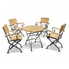 Café 4 Seater Round 80cm Table and Armchairs Set - Black