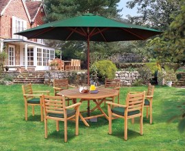 Lymington 6 Seater Octagonal 1.5m Dining Set with Sussex Armchairs