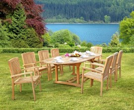 Oxburgh 1.8-2.4m Extendable Dining Set with Cannes Chairs