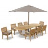 Oxburgh 8 Seater Teak 2-3m Extending Table with Winchester Armchairs Set